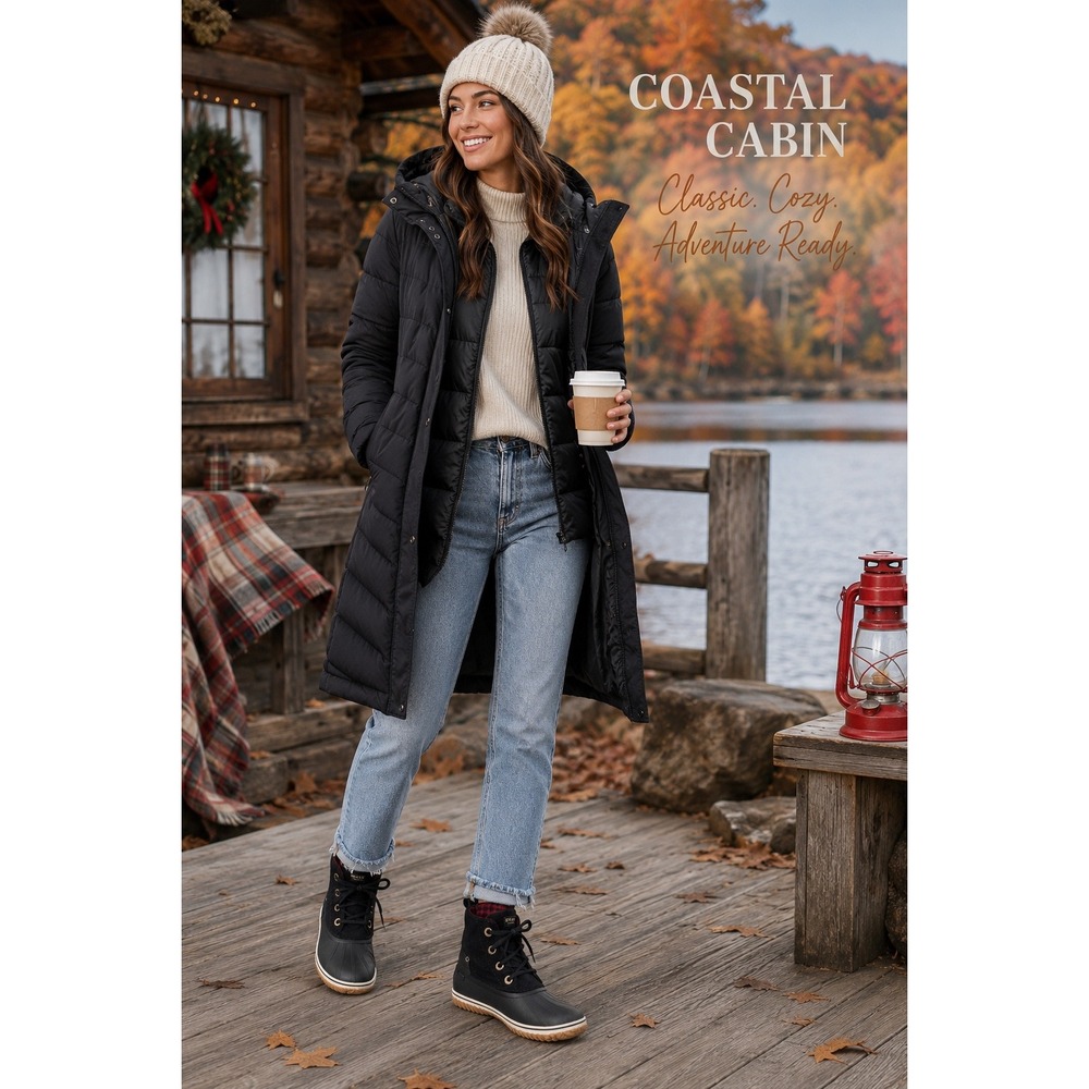 Sperry Duck Boots Women 7 Black Excellent Waterproof Wool Blend Saltwater